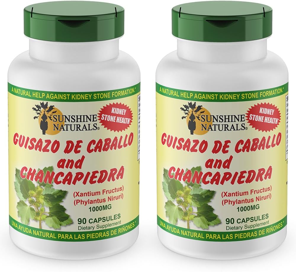 Sunshine Naturals Guisazo & Chancapiedra Herbal Blend, Natural Dietary Supplement for Wellness Support, 90 Capsules. Pack of 2