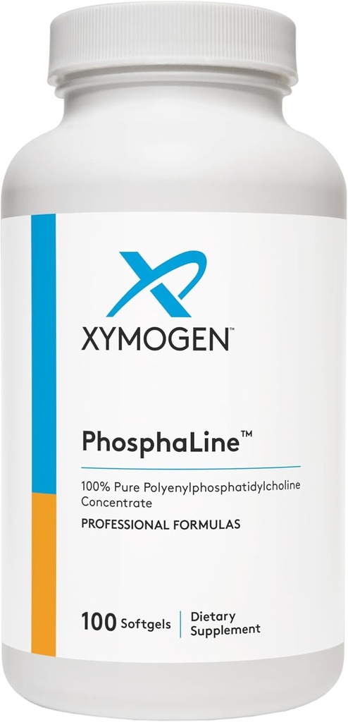 XYMOGEN PhosphaLine - Polyenylphosphatidylcholine Phosphatidyl Choline - Asistencia Salud del hígado, Fluidez de la membrana celular, Salud cardiovascular (100 Softgels)