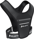 ZelaFitTM Running Vest for Women &amp; Hombre Running Phone Holder – Perfect for Running Gear, Running Accesorios, Running Essentials - Lightweight Chest Rig Phone Holder for Running (Black)