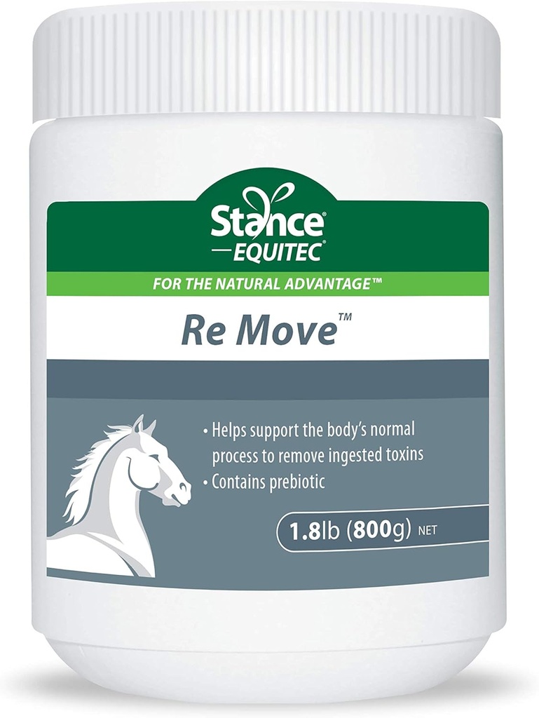 Stance Equitec Re Move - Suplementos de caballos que apoyan el proceso normal del cuerpo para eliminar las toxinas ingeridas, contiene probióticos - 1,5 lb