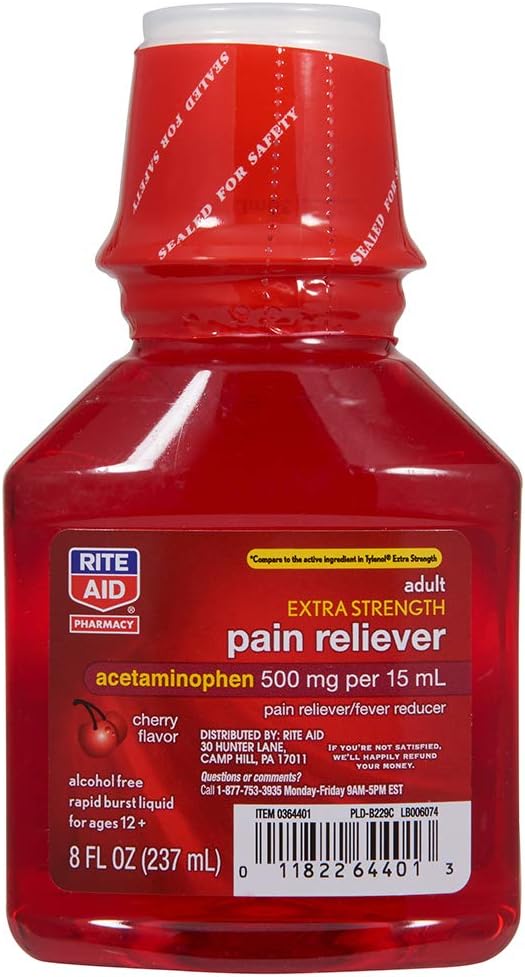 Rite Aid Adult Extra Strength Doin Reliever, Cherry, 500mg - 8 fl oz