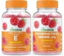 Vitamina Lifeable E + Phosphatidylserine (PS), Gummies Bundle - Gran Tasting, Suplemento de vitamina, Gluten Free, GMO Free, Chewable Gummy