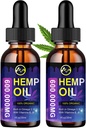 (2 Pack) Hemp Oil Extract Drops 1.200,000mg - Natural Plantlife Suplemento dietético para el alivio de estrés/SLEP Aid, Rich in Omega 3 6 9 & vitamina E