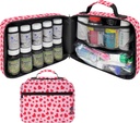 Gran organizador de botellas acolchadas, bolsa de medicina, caso, portador de medicamentos, vitaminas y suministros médicos - Organizador de medicina de viaje y bolsa de memoria de almacenamiento en casa - Corazóns (sin bloqueo)