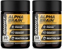 ONNIT Alpha Brain Premium Nootropic Brain Supplement for Men &amp; Women - Caffeine-Free Focus Capsules for Concentration, Mental Clarity & Memory Support - Cat's Claw, Bacopa, Oat Straw (30ct 2-Pack)