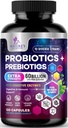 Probióticos 60 Billones CFU - 10 Estrechos Probióticos " Prebióticos - Salud Gut Digestiva, Apoyo Inmunitario " Estreñimiento ocasional, Gas " - Suplemento diario para Mujeres " Hombres - 120 cápsulas Veganas