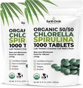 CHLORELLA /SPIRULINA 1000 Tabletas (50/50) Kosher, Vegan - Green Algae Superfood, Cracked Cell Wall, Chlorophyll, High in Protein & Iron, no additives, or fillers 8.75 Oz (2 Pack)
