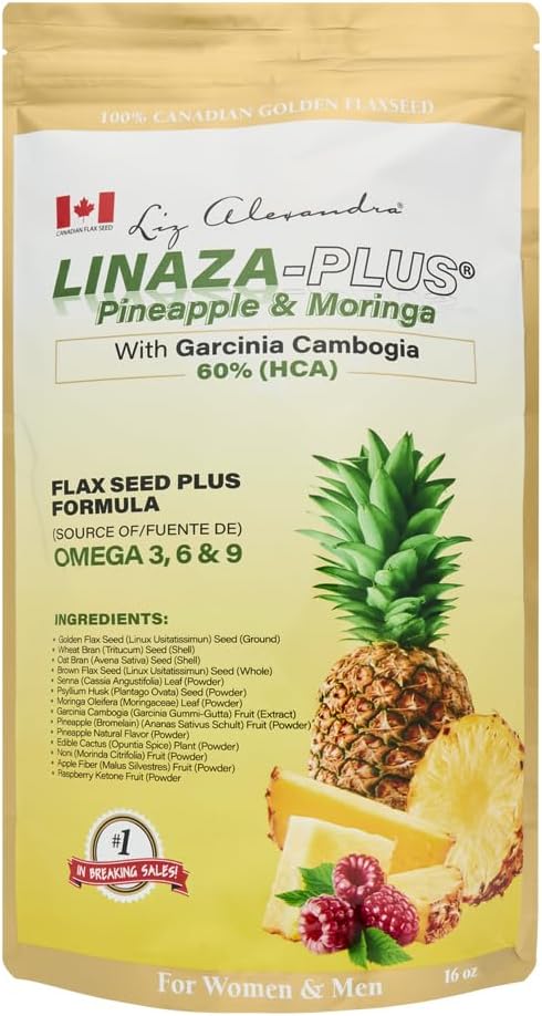 Liz A. Linaza Plus con Piña, Moringa &amp; Garcinia Cambogia -16oz