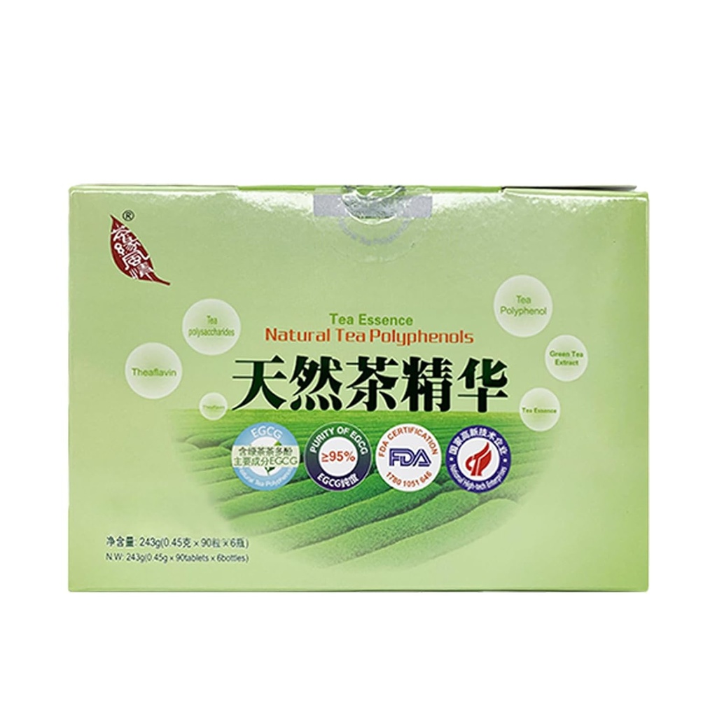 Extracto del té verde,Nueva era del té,Natural Tea polifenols Tablets,Tea Essence,90tablets/bottle,6bottles/box