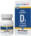 Fuente superior Vitamina D3 5000 UI - Ofrece sistema inmunitario, soporte del sistema cerebral " nervioso - Ayudas Calcium Absorption for Teeth " Bone Health - Bariatric Friendly - 100 tabletas sublinguales de disolución