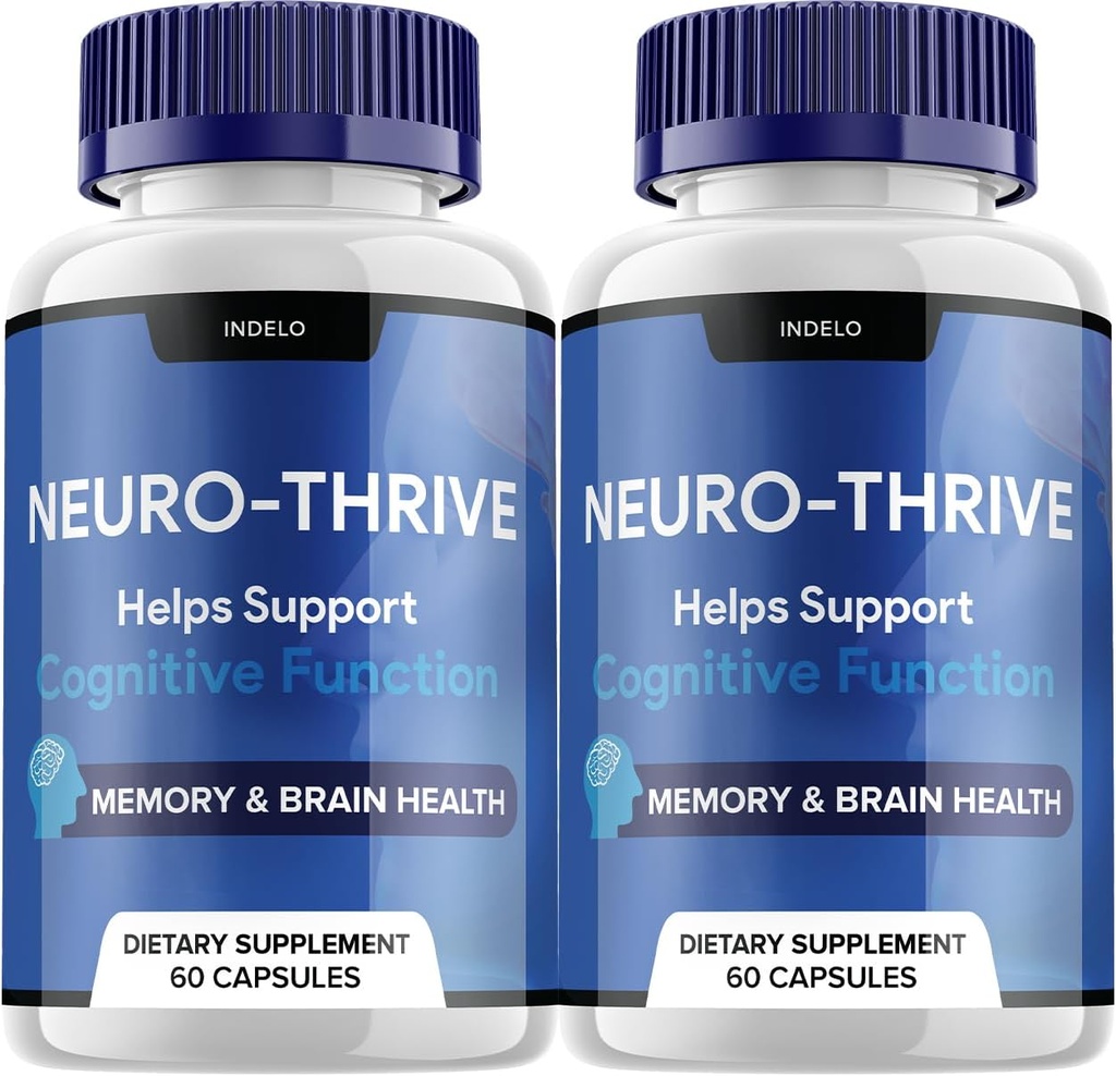 (2 Pack) Neuro Thrive Brain Supplement, Neuro Thrive for Memory Fórmula, Neuro-Thrive PQQ para reducir los efectos negativos de la neblina cerebral Función cognitiva NeuroThrive Reviews (120 cápsulas)