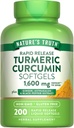 Verdad Turmeric Curcumin Complex Suplemento Silencio con Black Pepper Extract, Ginger ' Astragalus  200 Rapid Release Softgels ← Non-GMO y Gluten Free