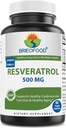 Brieofood Resveratrol 500mg - Suplemento Antioxidante Natural para la salud del sistema cardiovascular e inmunológico - 60 cápsulas vegetales
