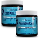 SUNBIOTICS Friendlier Flora - Prebiótico &amp; Polvo Probiótico para Hombres Mujer con 20 millones de UFC de 4 Estrechos Probióticos para Buena Flora, Sistema Immune &amp; Microbioma Equilibrado - Vanilla, (Pack of 2)