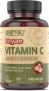 Vitaminas Veganas DEVA - Vitamina Premium de Alimentos Veganos C - Multifuente - No GMO - 90 Tabletas