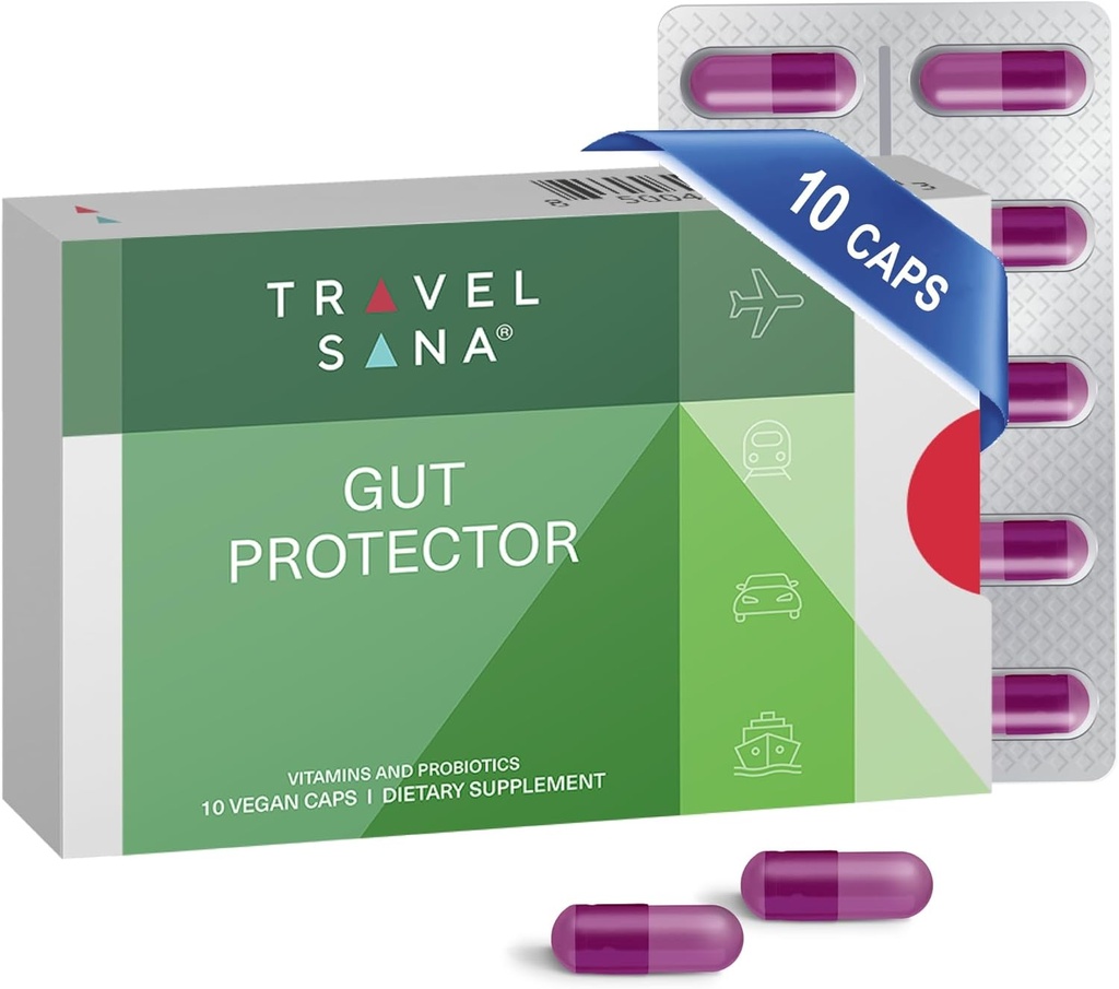 Asistencia sanitaria digestiva para los viajeros  Parar > Prevenir la diarrea, la hinchazón, el gas tóxicosistema inmunitario tóxicoProbióticos & vitaminas esenciales SilencioFast-Acting  tuya10 Vegan Caps