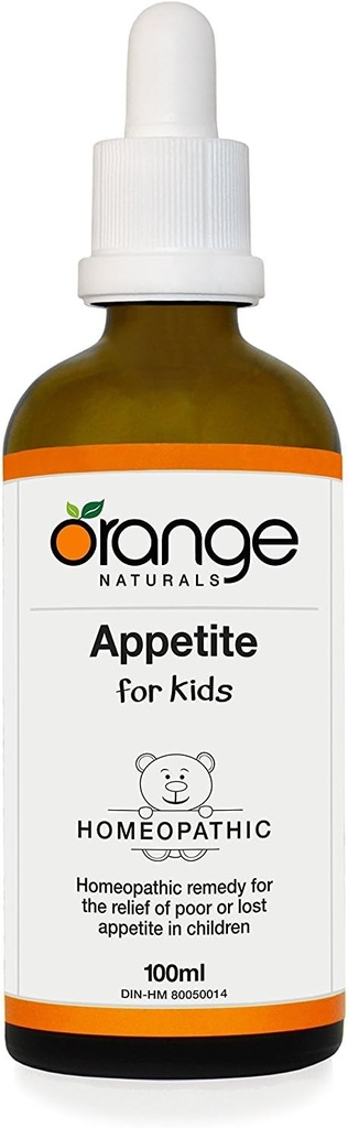 Naranja natural Apetito homeopático para niños, 3.38 onza fluido