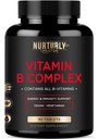 Complejo de vitamina B - Contiene todas las vitaminas B esenciales - B1, B2, B3, B5, B7, B9, B12 y Biotina - Super B Complejo de vitaminas para energía, inmunidad y soporte de orina - 90 Tabletas