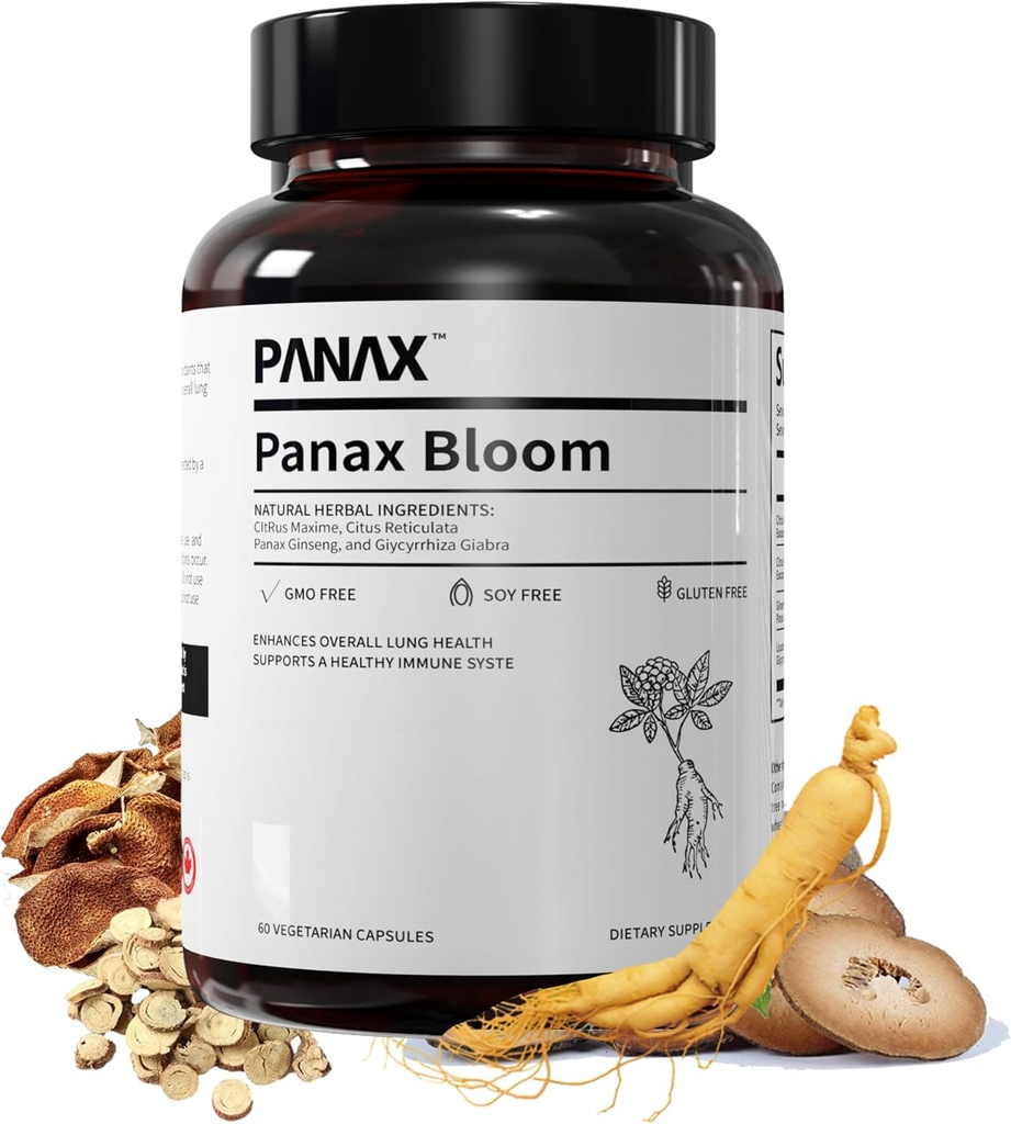 Ingredientes Herbales Naturales Capsules ← Mejorar la salud total de los pulmones, Soporte Un sistema de inmunes saludables TEN Ginseng, Citri Maxima, Citri Reticulata, " Liquorice ANTE 60 cápsulas vegetarianas