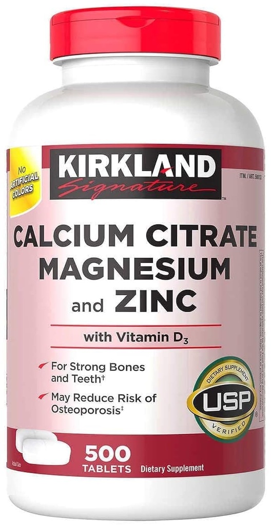Citrato de calcio y zinc, 500 tabletas