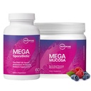 Microbiome Labs MegaSporeBiotic (60 Capsules) + MegaMucosa (5.5oz Powder) Probiotic and Gut Mucosal Support Bundle - Spore-Based Probiotic with Immunoglobulins, Amino Acids Powder Supplement