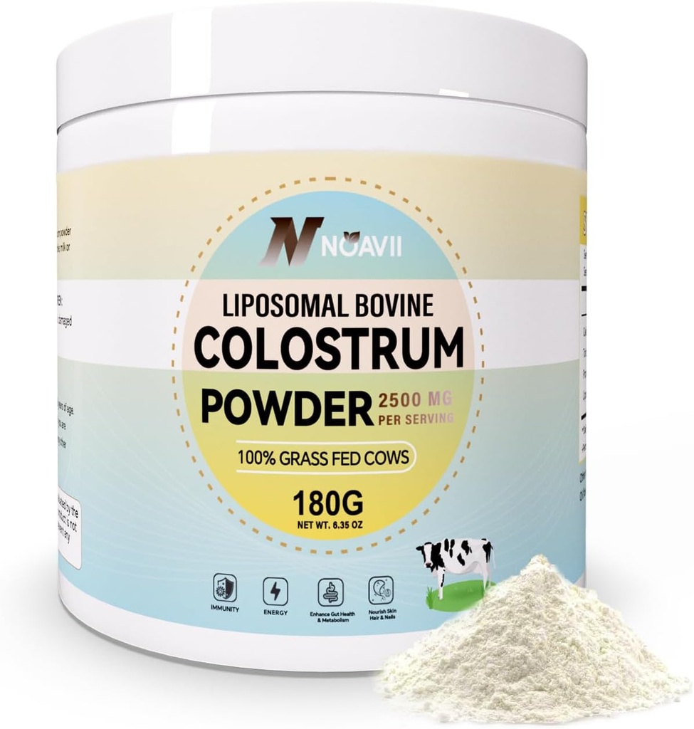 Liposomal Bovine Colostrum Powder - Pure Bovine Colostrum for Humans - Grass Fed Colostrum Suplemento para Gut Support, Immune Health and Hair Growth-6.35 oz