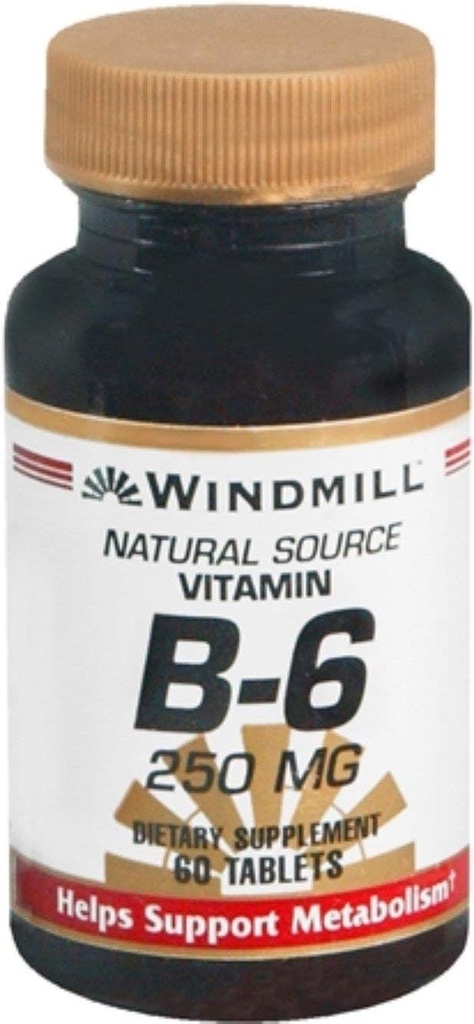 Vitamina B-6 250 mg Tabletas 60 Tablas (Pack of 3)