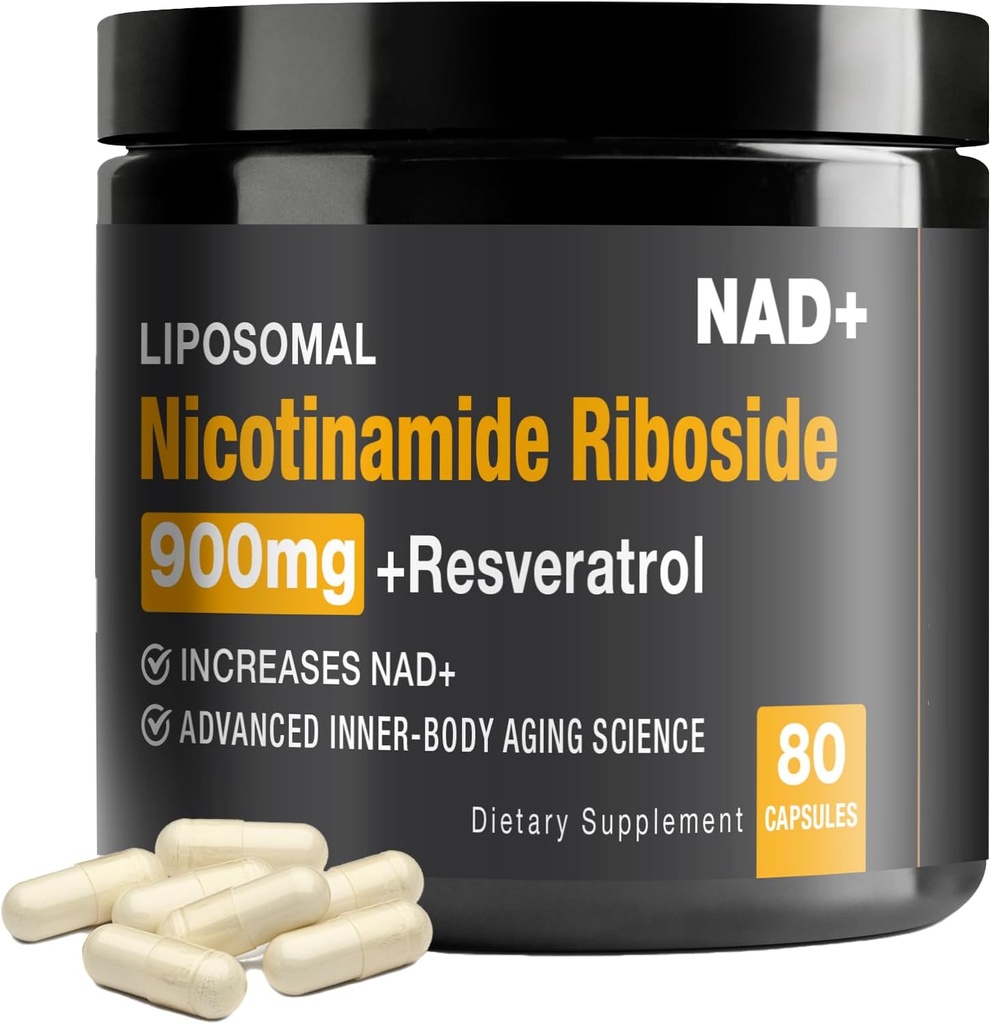 Suplemento NAD+ - Booster NAD+ para adultos 900 mg con Nicotinamide Riboside (NR) y Resveratrol Quercetin USA-063-0911XL-141NAD