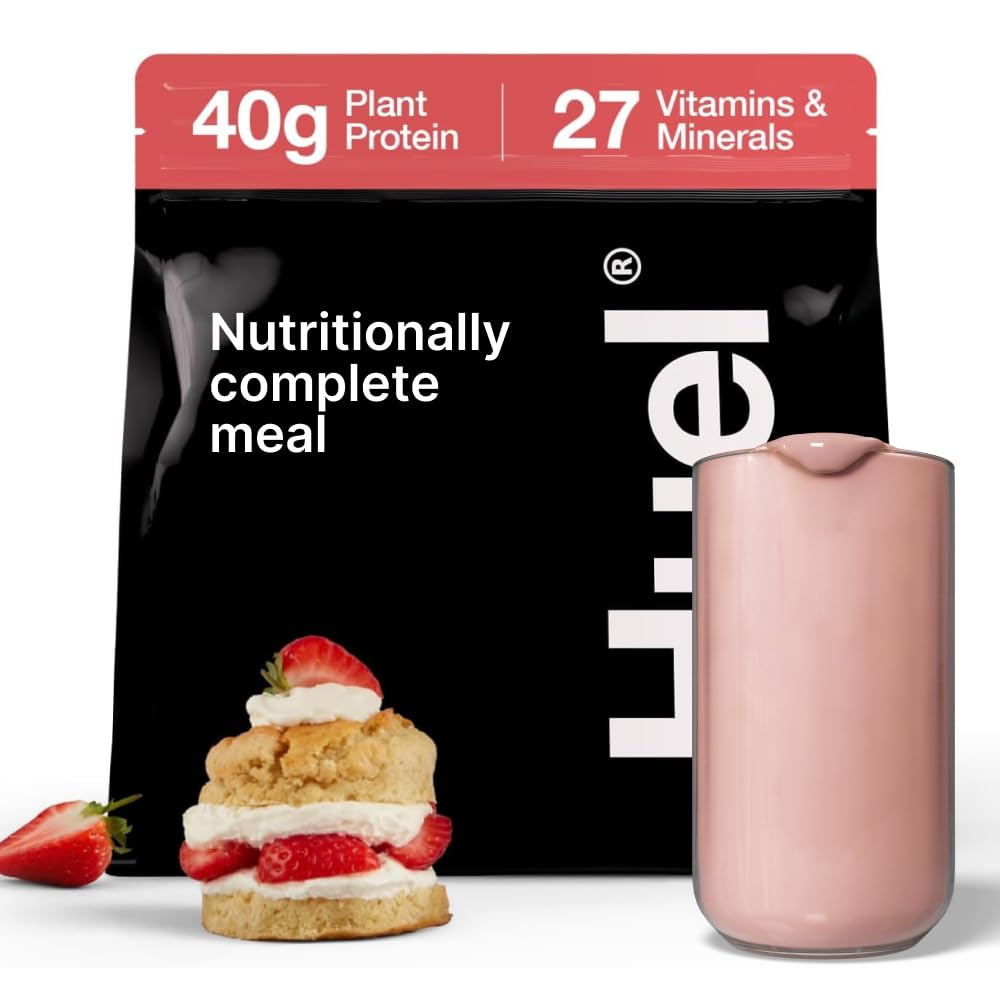 Huel Black Edition ¦ Strawberry Shortcake 40g Vegan Protein Powder ← Meal Nutricional Completa  vírgenes 27 Vitaminas y Minerales, Gluten Free TEN 17 Servimientos TENIDO Scoop no incluido para reducir el plástico