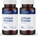 Litio Orotate Suplemento 10mg, 60 cápsulas vegetarianas. Apoya la memoria y el bienestar emocional. Suplementos gratis de esteato de magnesio. (2)