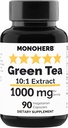 MONOHERB Green Tea Extract 1000 mg - 90 cápsulas vegetarianas