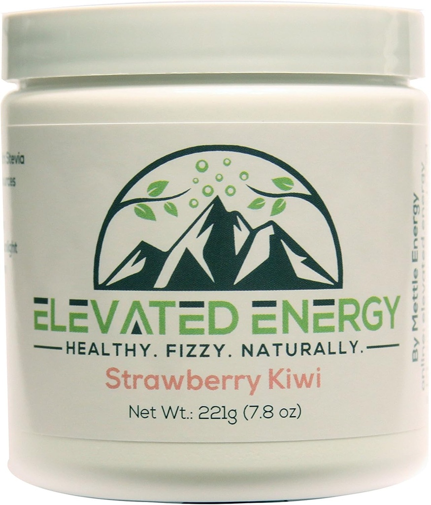 Powder de bebidas energéticas saludables - Stevia & Natural Caffeine ← Elevated Energy Fizzy Drink Mix ← Strawberry Kiwi viv 30 Servings