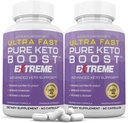 (2 Pack) Ultra Fast Pure Keto Boost Extreme Keto Pills 1675MG Nueva &amp; Mejorada Fórmula Contiene Apple Sider Vinegar Extra Virgin Olive Oil Powder Green Tea Leaf 120 Capsules
