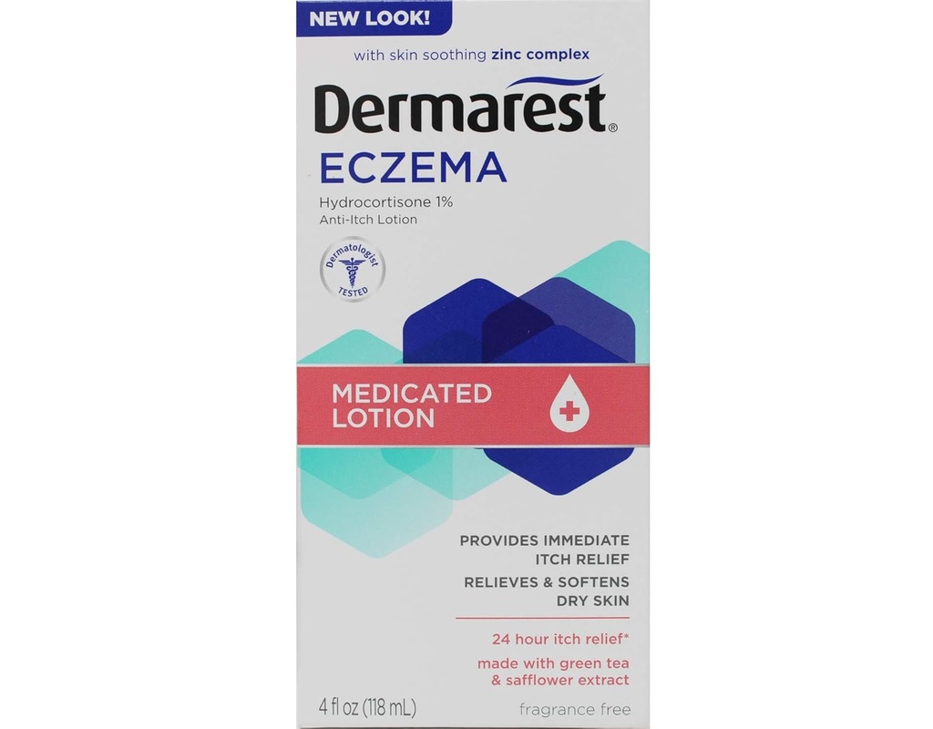 Dermarest Eczema Loción Medicada Silencioso Dermatólogo Tested Silencio 4 FL OZ (6 Pack)