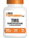 BulkSupplements.com TMG Capsules - Trimetilglycine como Betaine Anhydrous, TMG Supplement - Gluten Free, 2 cápsulas por Serving (1500mg), 240 Conde (Pack of 1)