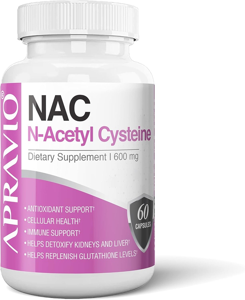 Suplemento NAC (Cicsteine N-Acetyl) 600 mg, Apoyo Antioxidante, Apoyo Inmunitario, Salud del Riñón " Hígado, 60 cápsulas