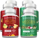Aprobado Ciencia Frutas y verduras - 42 Suplemento completo de frutas y verduras - Salud mejorada " Vitalidad - Vitaminas naturales diarias, minerales, antioxidantes - 270 cápsulas Cada - 3 meses de suministro
