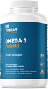 Dr. Tobias Omega 3 Fish Oil, 2000mg Triple Strength con 800mg EPA 600mg DHA Por Serving, Fish Oil Omega 3 Suplementos para Heart, Brain &amp; Immune Support, 180 Softgels, 90 Servings