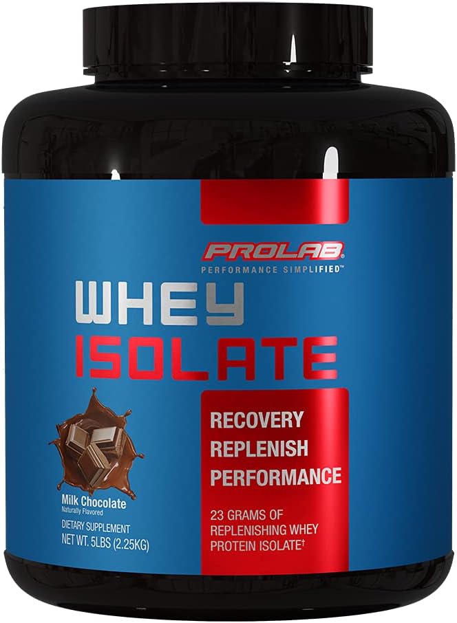 Prolab Whey Isolate 5LB, Ultra-Pure, Fast-Absorbing Whey Protein Isolate with 23g Protein &amp; BCAAs,Supports Lean Muscle Growth, Recovery & Performance (Milk Chocolate)