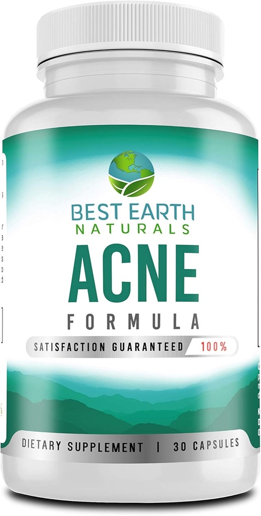 Mejores Naturales de la Tierra AcnéSupplement Fórmula Blemish Blocker ayuda a promover la piel clara, radiante, saludable + luchas Blemishes desde dentro de 30 Conde