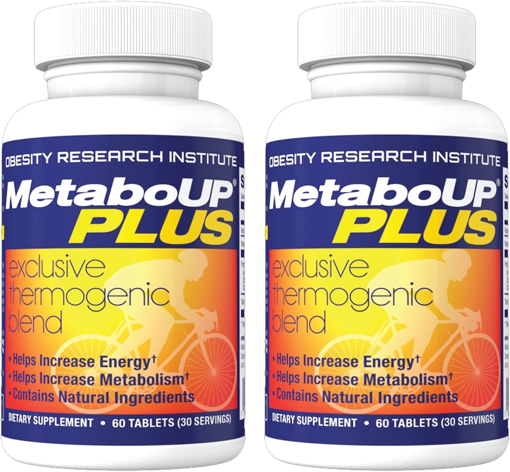 Lipozene MetaboUP Plus - 2 60 Ct Botellas - Píldoras termogénicas de peso - Booster de energía