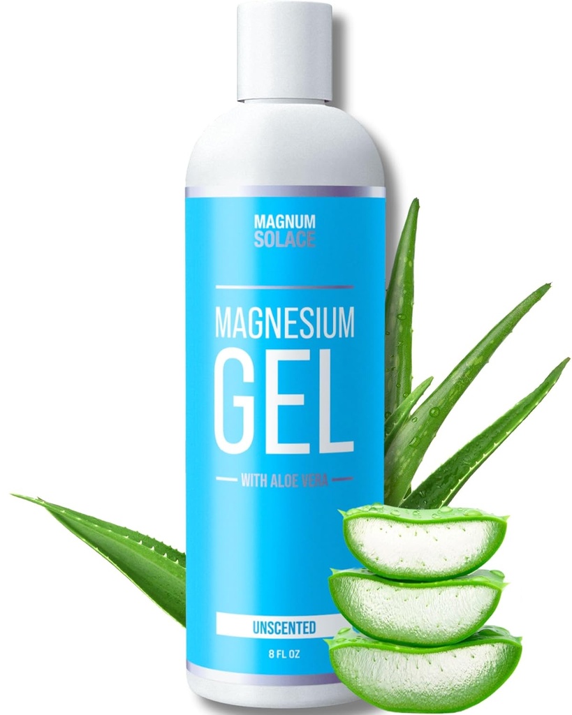 Magnesium Gel Topical for Muscles - Body Massage Gel with Pure Magnesium Chloride and Aloe Vera (Unscented)