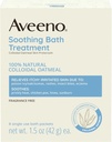 Tratamiento de baño sin fragancia Aveeno " Soak for Soothing Relief, 100% natural de avena fría, Alivia picazón, piel irritada Debido a Eczema, 8 paquetes de baño de uso único