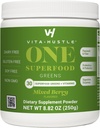 VitaHustle ONE Superfood Super Greens Polvo con Prebióticos + Probióticos, Reducir Bloating, Detox, Gut Health, Spirulina, Clorella, Enzymes Digestivos (Berry Flavor, 25 Servings)