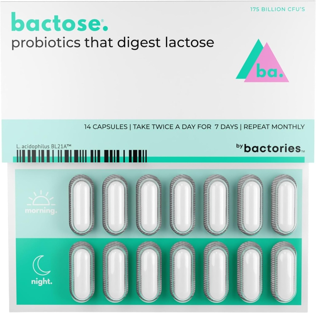 Píldoras probióticas de lactosa para el alivio a largo plazo - Disfruta de la lácteo otra vez - Suplemento de la intolerancia a la lactosa - Producir enzimas lactasas en el Gut - Naturalmente romper lactosa (Tomar por 7 días - Repita mensual)