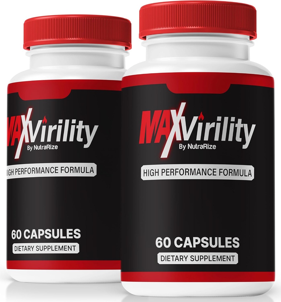 NutraRize (2 Pack) MaxVirility, MaxVirility Píldoras de alta potencia, suplemento natural para apoyar la salud muscular y el bienestar general, Pastillas oficiales (120 cápsulas)