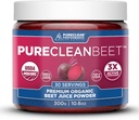 PureClean Beet Premium Beet Juice Powder - 100% Orgánica Nitric Oxide Support for Clinically-Proven 3X Greater Circulation, Endurance & Energy - Proudly Cold-Presed, Eco Friendly, USA - 30 Servings