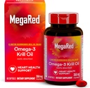 Omega-3 Krill Oil 350mg Softgels, MegaRed (60 Cuenta en una botella), EPA & DHA Omega-3 Ácidos grasos sin sabor a pescado A diferencia del aceite de pescado, contiene astaxante antioxidante