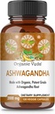 Veda orgánica Ashwagandha Capsules, 2000mg - 100% puro Ashwagandha Root Suplemento con Black Pepper Extracto para la absorción máxima - energía de boosto, Adrenal, inmunidad &amp; mood - Vegan - 120 Conde